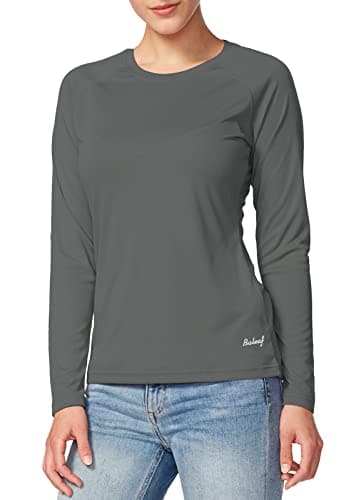 baleaf Women's Rash Guard Long Sleeve UPF 50+ Sun Shirts Lightweight Quick Dry Fishing Tops UV Protection Rashguard Swimsuit Swimwear Charcoal Gray Size XS - Image 1