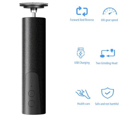 Cordless Electric Callus Remover for Feet with Nail File Sander 2 in 1 Rechargeable Foot File Grinder for Dead Skin Crack Dry Calluses with Sandpaper Disk 6 Speed Adjustable - Image 2