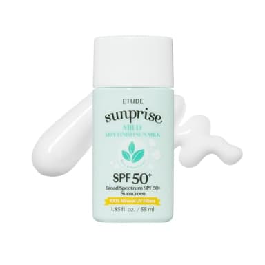 ETUDE Sunprise Sunscreen Mild Sun Milk SPF 50+ / PA++++ (55ml) | Sebum-free, Non-Sticky, Long Lasting Protection, 100% Mineral Korean Sunscreen for sensitive skin - Image 1