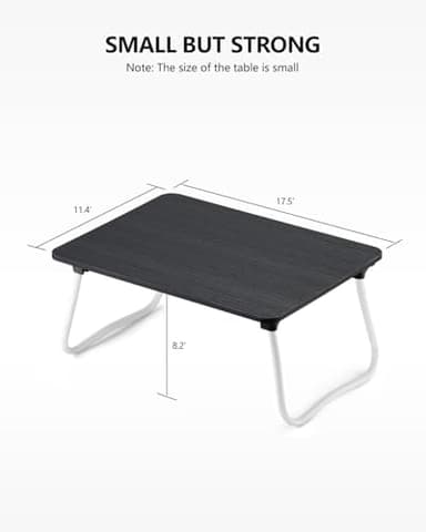 Laptop Bed Desk, Foldable Lap Desk, Portable Laptop Stand, Lightweight & Mini Table for Breakfast/Picnic/Drawing/Couch/Floor - Black - Image 6