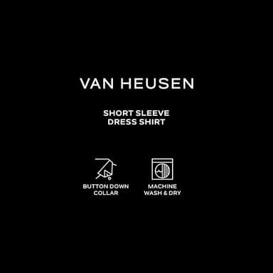 Van Heusen Men's Short Sleeve Dress Shirt Regular Fit Oxford Solid, White, Large - Image 5