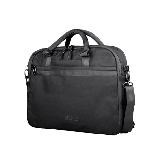 Kenneth Cole Recycled Polyester Slim 16" Laptop Business Briefcase, Black - Image 1