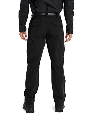 KFUBUO Men's Lightweight Ripstop Tactical Cargo Pants, Water Resistant Hiking Work Pants Relaxed Fit Black - Image 2