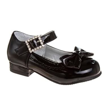 Josmo Girls Mary Jane Shoes - Stylish Comfortable Dress Footwear, Black Patent, 9 (Toddler) - Image 1