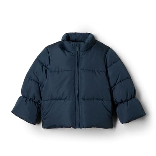 Amazon Essentials x Sofia Grainge Baby Girls' Taffeta Puffer Jacket, Blue, 24 Months - Image 1