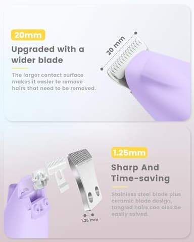 PAPMINI Dog Paw Trimmer with LED Display,35dB Ultra-Low Noise Dog Grooming Clippers,Cordless Paw Trimmers for Dog's Feet with LED Light,Type-C Rechargeable Cat Hair Trimmer for Paws, Ears, Face, Rump - Image 5
