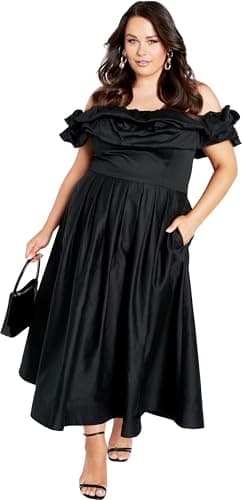 City Chic Women's Plus Size Mayah Dress, Black, 16 - Image 1