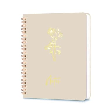 Erenou Lined Spiral Journal Notebook for Women & Men，A5 Journaling Notebooks for Work& Note Takin,Journals for Writing, A lovely notebook for recording life. (Off-white.) - Image 1