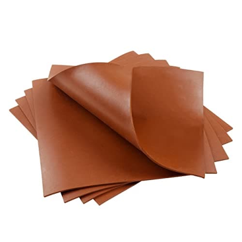 DEVNOL Rubber Sheets 6 x 6 Inch by 1/16 (Set of 5), Non Slip Furniture Pads, Solid Rubber Gaskets DIY Material, Rubber Pad Floor Protection, Orange - Image 1