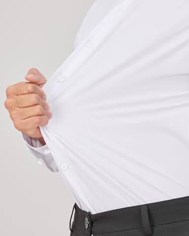 J.VER Men's Dress Shirts Stretch Long Sleeve Formal Shirt Solid Business Casual Button Down Shirts for Wedding Prom - Image 2