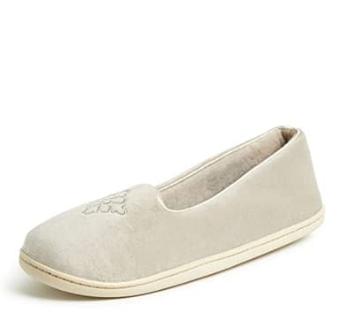 Dearfoams Women's Rebecca Lightweight Cozy Memory Foam Closed Back Slipper with Wide Widths, Pewter Velour, 9-10 - Image 1