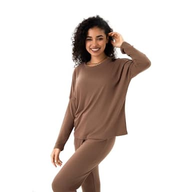 R TINRNJ Women's 2 Piece Outfits Sweatsuit Fall Crewneck Sweatshirts Wide Leg Pants Lounge Matching Sweat Sets Tracksuit - Image 3