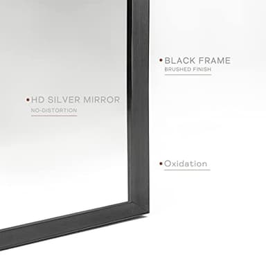 Minuover Arched Wall Mirror for Bathroom, 24"x36" Black Modern Metal Frame for Entryway Living Room Bedroom Wall Decor - Image 3