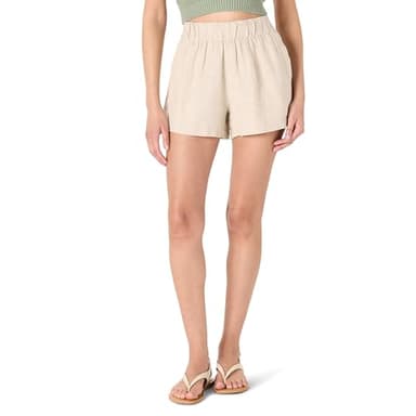 The Drop Women’s Essie Linen Pull On Mini Short, Natural Linen, XS - Image 1