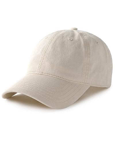 FURTALK Unisex Vintage Washed Unstructured Baseball Cap Washed Cotton Adjustable Dad Hat Beige - Image 1