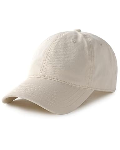FURTALK Unisex Vintage Washed Unstructured Baseball Cap Washed Cotton Adjustable Dad Hat Beige - Image 1