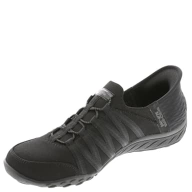 SKECHERS Women's Breathe Easy-ROLL with ME Sneaker, Black, 8.5 - Image 5
