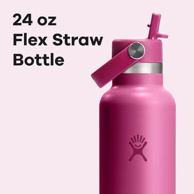 Hydro Flask Water Bottle - Insulated Stainless Steel - Straw Lid, Non Spill, Leakproof 24 Oz Reef Pink - Image 3