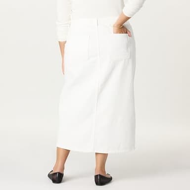 The Drop Women's Dixon Denim Column Skirt, White, S - Image 6