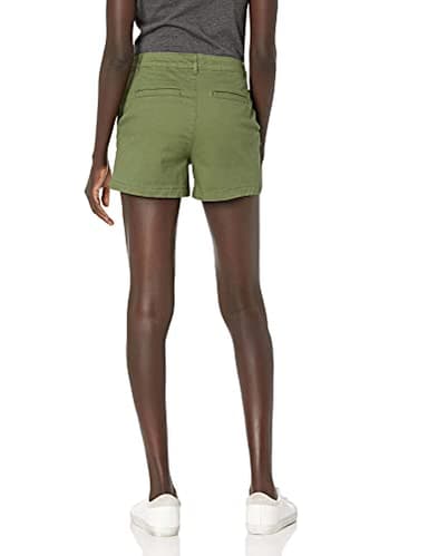 Amazon Essentials Women's Mid-Rise Slim-Fit 3.5 Inch Inseam Khaki Short, Olive, 2 - Image 2