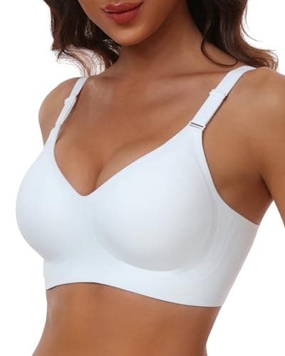 HORISUN Wireless Bras for Women Push Up Bra Full Coverage(White 2XL) - Image 1