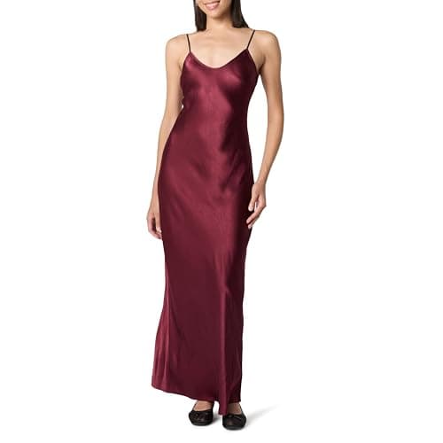 The Drop Women’s Lana Maxi Slip Dress, Burgundy, L - Image 1