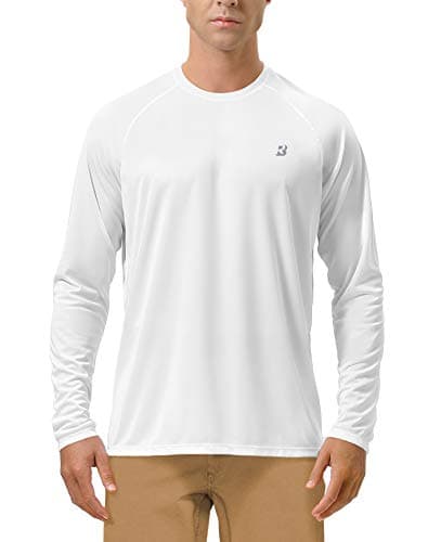 Roadbox Mens UPF 50+ UV Sun Protection Shirts Outdoor Long Sleeve SPF Diving Rash Guard for Fishing Hiking Swimming White - Image 1