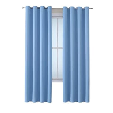 ChrisDowa Grommet Room Darkening Curtains for Bedroom and Living Room - 2 Panels Set Thermal Insulated Blackout Curtains (Sky Blue, 52W x 72L ) - Image 7