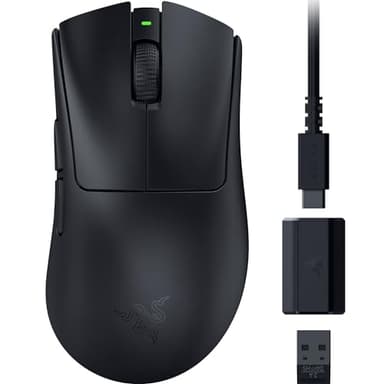 Razer DeathAdder V3 HyperSpeed Wireless Gaming Mouse: 55g Lightweight - USB C Charging - Up to 100 Hr Battery - Advanced 26K Optical Sensor - Gen-3 Optical Switches - 8 Programmable Controls - Black - Image 1
