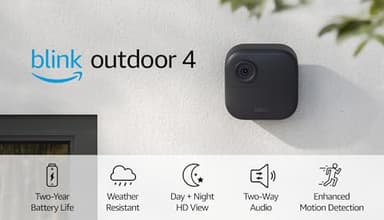 Blink Outdoor 4 (4th Gen) + Blink Mini – Smart security camera, two-way talk, HD live view, motion detection, set up in minutes, Works with Alexa – 5 camera system + Mini (Black) - Image 7