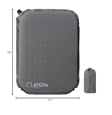 ATEPA Inflatable Stadium Seat Cushion, Self-Inflating Memory Foam Stadium Seats Bleacher Seat Chair Cushion Pad for Airplane Travel Backpacking Sports Events, Grey - Image 7
