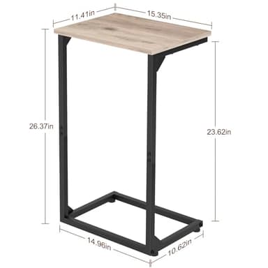 AMHANCIBLE C Shaped End Tables Set of 2, Couch Side Tables That Slide Under, TV Trays for Living Room, Bedroom, Small Space, Sofa, Grey HET02BGY - Image 5