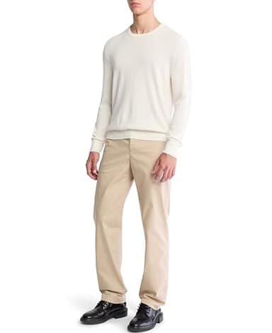 Calvin Klein Men's Extra Fine Merino Wool Sweater Antique White - Image 4