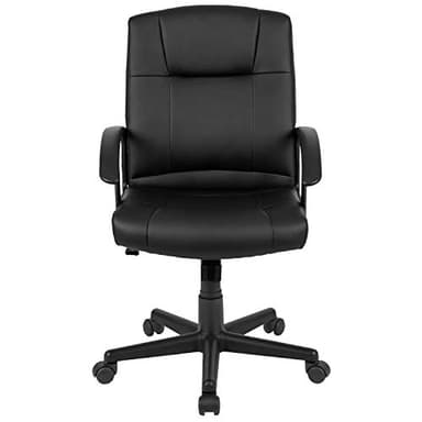 Flash Furniture Coffman Flash Fundamentals Mid-Back LeatherSoft Office and Gaming Chair, Ergonomic Office Chair with Padded LeatherSoft Seat and Arms, Black - Image 12