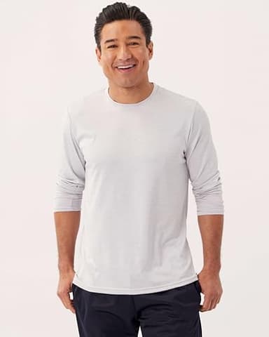 Real Essentials 4 Pack: Mens Long Sleeve Dry Fit T Shirts Hiking Fishing Workout Gym Work Sun UPF 50 Wicking Running Tee, Set 7, Medium - Image 6