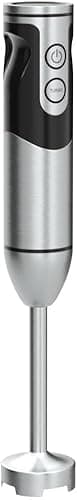 MegaWise Stainless Steel Titanium Reinforced 3-in-1 Immersion Hand Blender, Powerful with 80% Sharper Blades, 12-Speed Corded Blender, Including Whisk and Milk Frother (3-in 1 Black) - Image 4