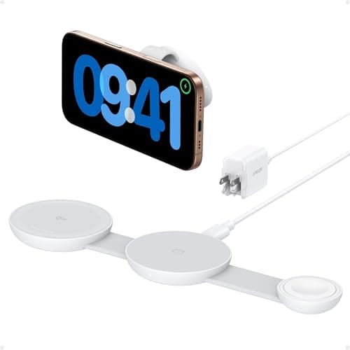 Anker MagSafe Compatible MagGo UFO 3-in-1 Charger, iPhone 17 Wireless Charging Station, 15W Qi2 Certified, Foldable Travel Charging Pad, for iPhone 17/16/15/14, AirPods, Apple Watch (Not a Power Bank) - Image 1