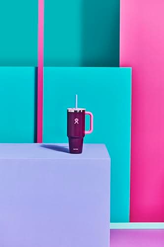 Hydro Flask 40 Oz Travel Tumbler with Handle, Lid and Straw - Insulated Stainless Steel in Sugarplum - Image 3
