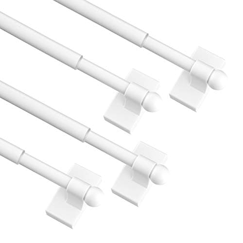 BOOM JOG Magnetic Curtain Rods Multi-Use Adjustable Appliance Metal Doors Magnetic Rods, 9-16 Inch, 1/2 Inch Diameter, 4 Pack,White - Image 1