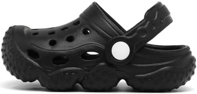 INMINPIN Kids Girls Boys Clogs Garden Shoes Toddler Slides Sandals Children Water Shower Beach Pool Slippers Indoor Outdoor,Big Kid 3,Black - Image 3