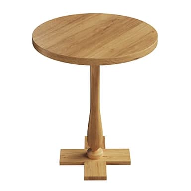 Lavish Home Side Table - Mango Wood Pedestal Table with White Distressing for Couch, Loveseat, Entryway, or Bed - Farmhouse Living Room Furniture - Image 6