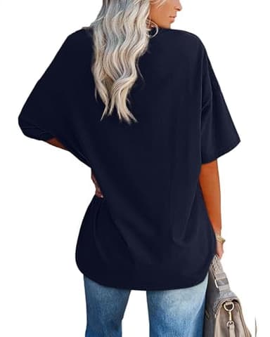 Inber Oversized Tshirts for Women Flower Graphic Tees Short Sleeve Shirts 2025 Summer Casual Loose Fit Beach Tops XXL - Image 2