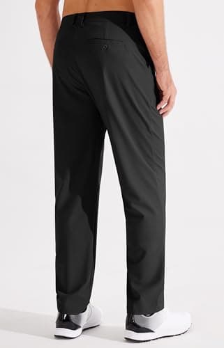 Libin Mens Golf Dress Pants Stretch Work Slacks 29" Lightweight Business Casual Pants for Men Classic Fit Lounge Trousers Comfy with Pockets, Black, 36W x 29L - Image 2