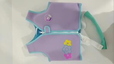 Pottwal Swim Vest for Kids - Swim Jacket for 1-2 Years (24-33LBS) - Buoyancy Aid Made of Neoprene & EPE - with Adjustable Crotch Strap - Purple - Image 9