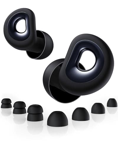 Ear Plugs for Sleeping, 50dB Noise Cancelling Ear Plug with 7 Pairs of Dual Single Layer Tips Reusable Ear Plugs for Noise Reduction, Soft Silicone Earplug for Concert, Snoring, Motorcycle Black - Image 1