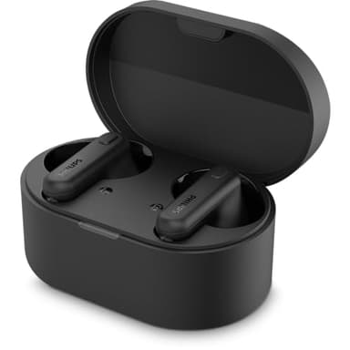 PHILIPS TAT1108 Wireless Earbuds,True Wireless Headphones,Powerful Bass with 6 mm Driver,Clear Call with AI Mic,15-Hour Battery Life,Bluetooth v5.3,IPX4 Rating,Ergonomic Design for Comfort,Black - Image 6