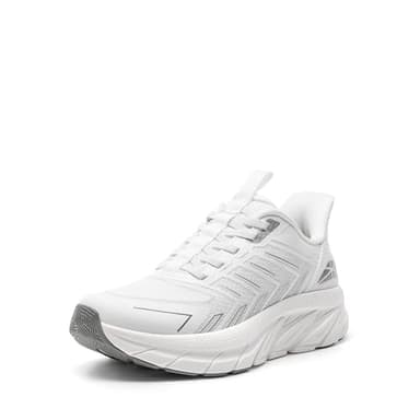 ALLSWIFIT Women's Slip On Walking Shoes Running Comfortable Tennis Breathable Non Slip Athletic Gym Workout Cross Training Fashion Sneakers,Size 9,White,SARR034W - Image 1