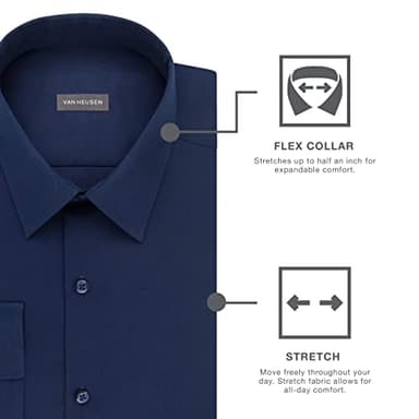 Van Heusen Men's Dress Shirt Slim Fit Flex Collar Stretch Solid, White, 16" Neck 34"-35" Sleeve - Image 6