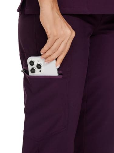 COZYFIT Scrubs for Women Set - Stretch V-Neck Scrub Top & Jogger Pant with 8 Pockets, Yoga Waistband, Anti Wrinkle, Slim Fit Women Scrubs - Image 6