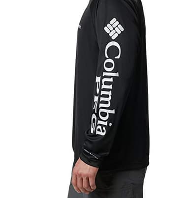 Columbia Men's PFG Terminal Tackle Long Sleeve Fishing Shirt, Black/Cool Grey Logo, Small - Image 6